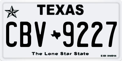 TX license plate CBV9227