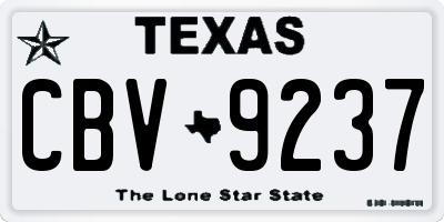 TX license plate CBV9237