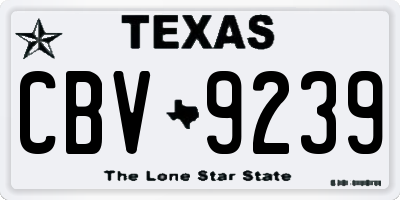 TX license plate CBV9239