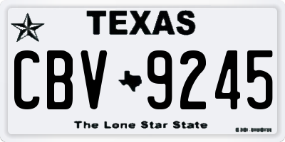 TX license plate CBV9245