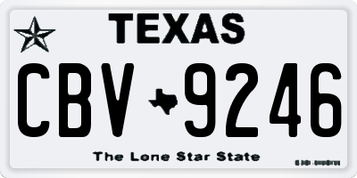 TX license plate CBV9246