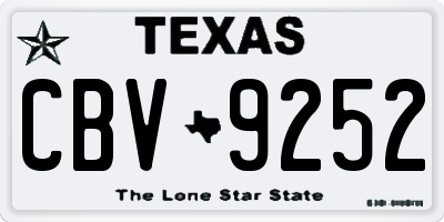 TX license plate CBV9252