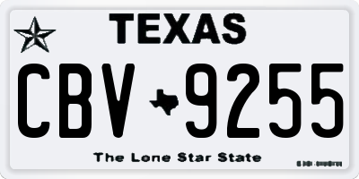 TX license plate CBV9255