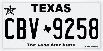 TX license plate CBV9258