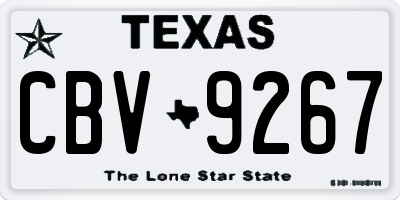 TX license plate CBV9267