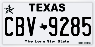 TX license plate CBV9285