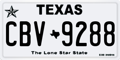 TX license plate CBV9288