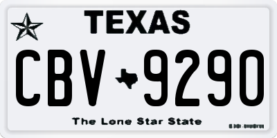 TX license plate CBV9290