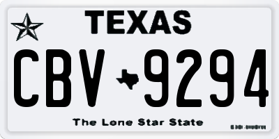 TX license plate CBV9294