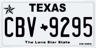 TX license plate CBV9295