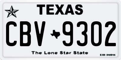 TX license plate CBV9302