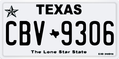 TX license plate CBV9306
