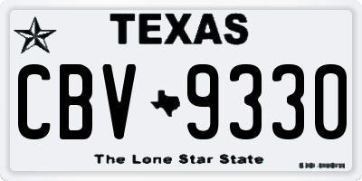 TX license plate CBV9330
