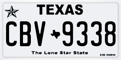 TX license plate CBV9338