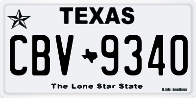 TX license plate CBV9340