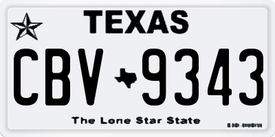 TX license plate CBV9343