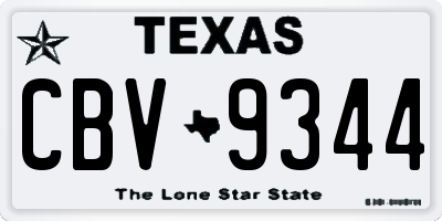 TX license plate CBV9344