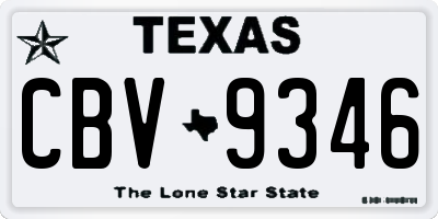 TX license plate CBV9346