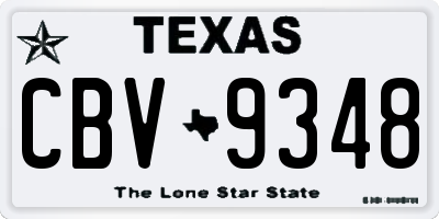 TX license plate CBV9348