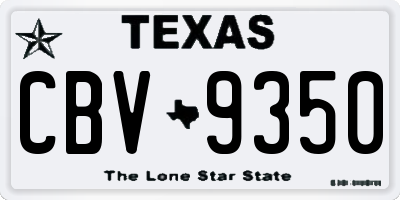 TX license plate CBV9350