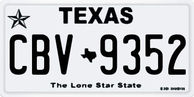 TX license plate CBV9352
