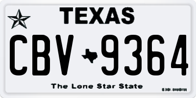 TX license plate CBV9364