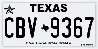 TX license plate CBV9367