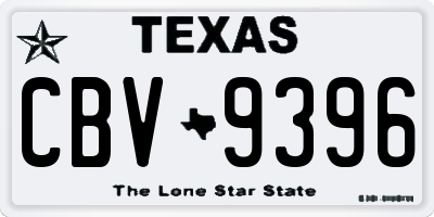 TX license plate CBV9396