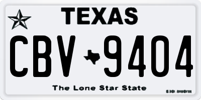TX license plate CBV9404