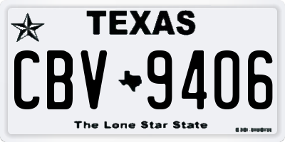 TX license plate CBV9406