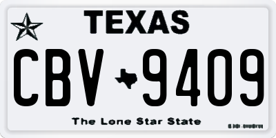 TX license plate CBV9409