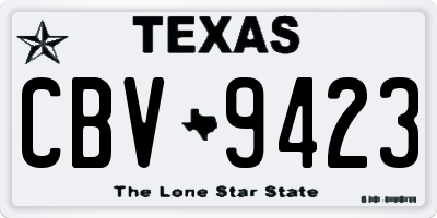 TX license plate CBV9423