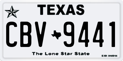 TX license plate CBV9441