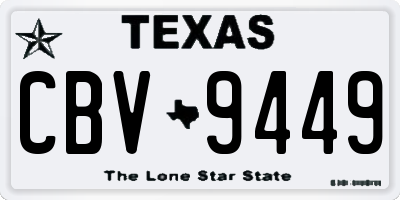 TX license plate CBV9449