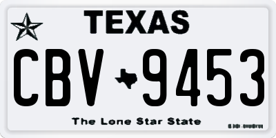 TX license plate CBV9453
