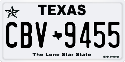 TX license plate CBV9455