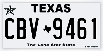 TX license plate CBV9461