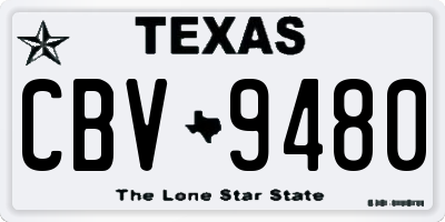 TX license plate CBV9480