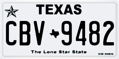 TX license plate CBV9482