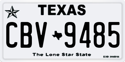 TX license plate CBV9485