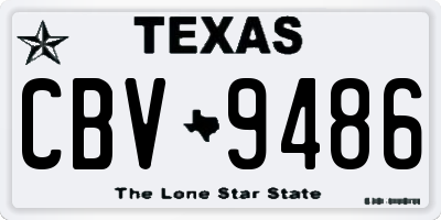 TX license plate CBV9486