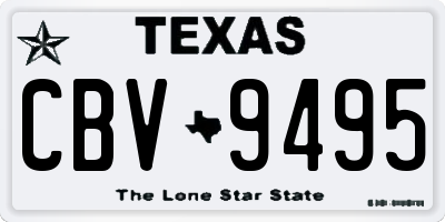 TX license plate CBV9495