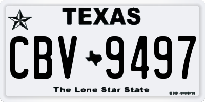 TX license plate CBV9497