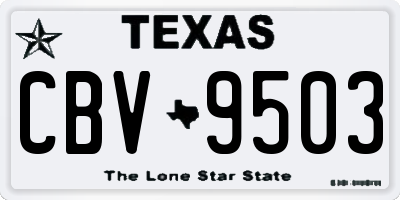 TX license plate CBV9503