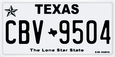 TX license plate CBV9504