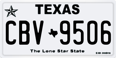 TX license plate CBV9506