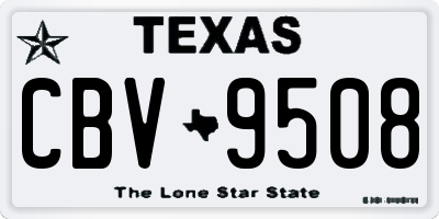 TX license plate CBV9508
