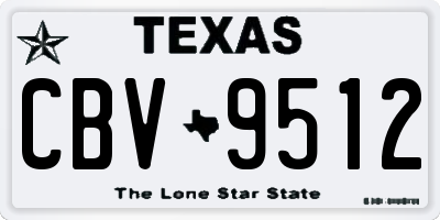 TX license plate CBV9512