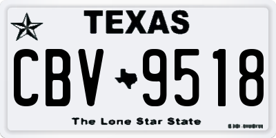 TX license plate CBV9518