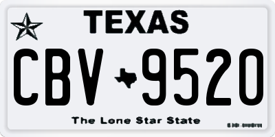 TX license plate CBV9520